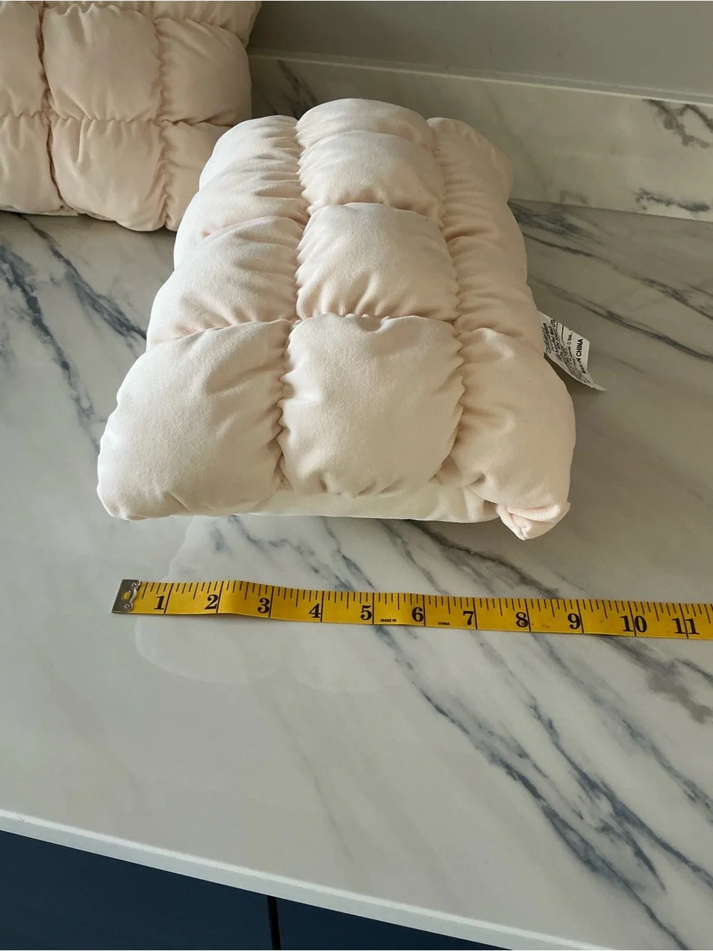 Plush Quilted Rectangular Pillow Pair in Soft Beige